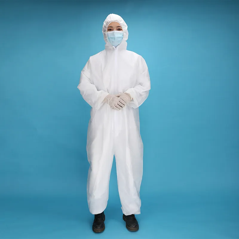 Mono microporoso desechable no tejido PP PE SMS suministros industriales traje de aislamiento seguridad trabajo mono protector